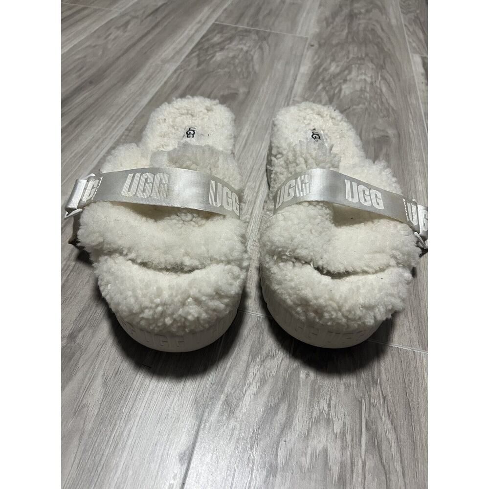 Ugg Fluffita Shearling Wool Platform Slide Sandals - image 4